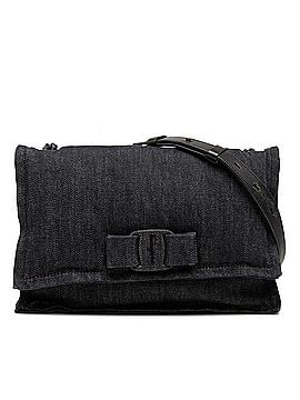 Salvatore Ferragamo Small Denim Viva Bow Shoulder Bag (view 1)