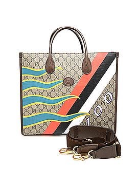 Gucci Gucci Geometric Print Medium Tote Bag for Women and Men, 674148 GG Supreme Brown (view 1)