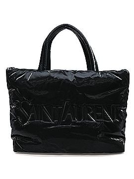 Saint Laurent Saint Laurent Wide Buffer Tote Bag for Women and Men, 756269, Nylon, Black (view 1)
