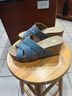 Volatile Blue Brown Wedges Size 8 - photo 3