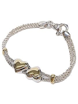 Tiffany & Co. TIFFANY&amp;Co. Tiffany &amp; Co. Refurbished SV925 x 18K Double Heart Rope Chain Bracelet, Silver Yellow Gold, Women's (view 1)