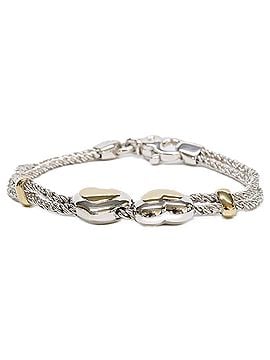 Tiffany & Co. TIFFANY&amp;Co. Tiffany &amp; Co. Refurbished SV925 x 18K Double Heart Rope Chain Bracelet, Silver Yellow Gold, Women's (view 2)