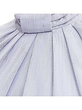 Céline Celine pinstripe cotton high ruched collar blouse (view 2)