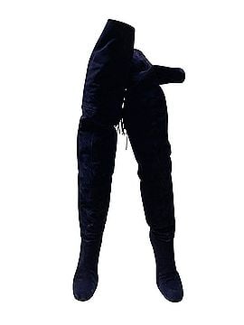 Chloé Chloe Hannah Fringe Knee High Boots in Blue Suede (view 2)