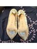 Escada Snake Print Tan White Heels Size EU 40 - photo 9