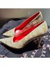 Escada Snake Print Tan White Heels Size EU 40 - photo 13