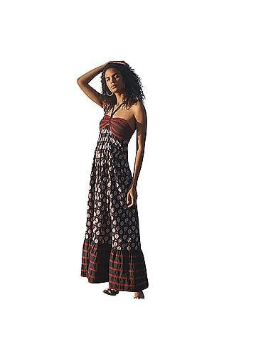 Anthropologie Zosime Abstract Halter Maxi Dress Casual Dress (view 1)