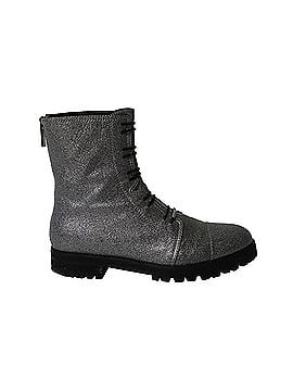 Jimmy Choo Jimmy Choo Glitter Combat Boots in Silver Polyester (view 1)