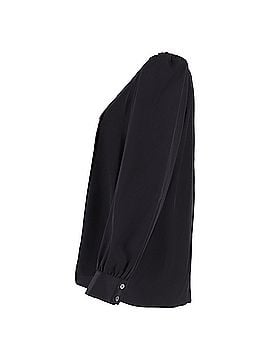 Alessandra Rich Alessandra Rich Contrasting-Collar Blouse in Black Silk (view 2)
