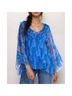 Johnny Was 100% Silk Floral Blue T-Shirt Size S - photo 4
