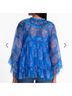 Johnny Was 100% Silk Floral Blue T-Shirt Size S - photo 11