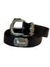 Fossil Solid Black Silver Belt Size S - photo 1