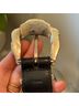 Fossil Solid Black Silver Belt Size S - photo 4