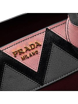 Prada Medium Saffiano Trimmed City Calf Greca Esplanade Satchel (view 2)