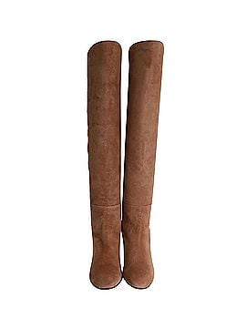 Stuart Weitzman Stuart Weitzman Blaire Knee-Boots in Brown Suede (view 2)