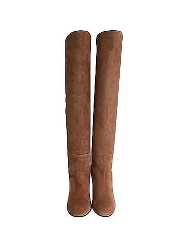 Stuart Weitzman Stuart Weitzman Blaire Knee-Boots in Brown Suede (view 2)