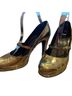 Charles Nolan Silver Gold Heels Size 10 - photo 1