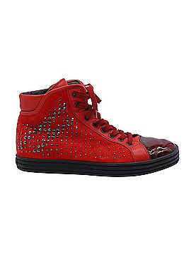 Hogan Hogan Rebel High Top Sneakers in Red Suede (view 1)