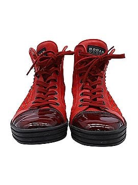 Hogan Hogan Rebel High Top Sneakers in Red Suede (view 2)