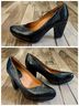 Earthies 100% Patent Leather Snake Print Black Heels Size 6 1/2 - photo 12