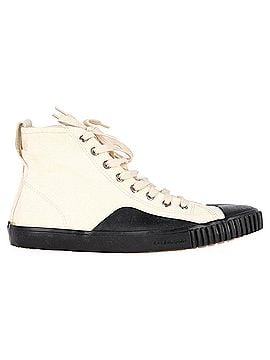 Balenciaga Balenciaga Rubber Cap Toe High Top Sneakers in White Canvas (view 2)