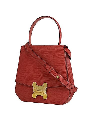 Céline Celine Blazon Handbag Logo 2-Way Shoulder Bag Leather Red Women's (view 1)