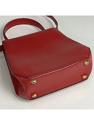 Céline Celine Blazon Handbag Logo 2-Way Shoulder Bag Leather Red Women's (view 2)