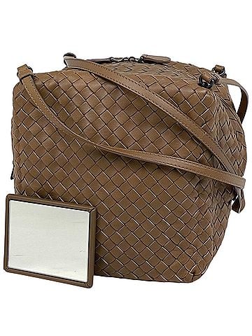 Bottega Veneta Bottega Veneta Intrecciato Shoulder Bag, Leather, Brown, 255693, Women's (view 1)