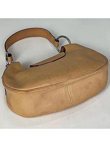 Prada Prada PRADA Logo Handbag Leather Beige Women's (view 2)