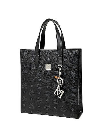MCM MCM Logo Gram Tote Bag Visetos Leather Black Women's (view 1)