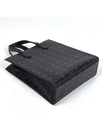 MCM MCM Logo Gram Tote Bag Visetos Leather Black Women's (view 2)