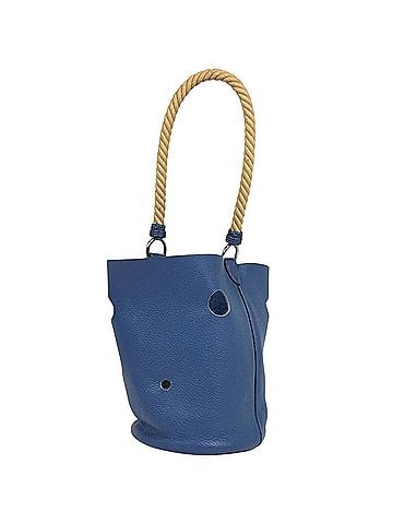 Hermès Hermes Mainjoir PM Bucket Handbag, Taurillon Clemence Leather, Blue, Women's. (view 1)