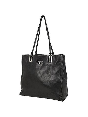 Prada Prada PRADA Logo Plate Tote Bag Shoulder Leather Nero (Black) BR1566 Women's (view 1)