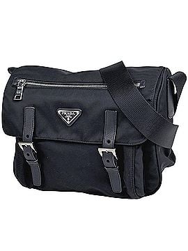 Prada Prada PRADA Logo Plate Shoulder Bag Messenger Tessuto Nylon Nero (Black) BT0713 Women's (view 1)