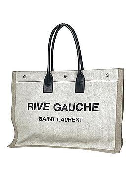 Yves Saint Laurent Yves Saint Laurent YSL Logo Tote Bag, Canvas, White/Beige, 509415, Women's (view 1)