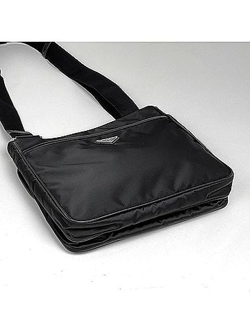 Prada Prada PRADA Logo Plate Shoulder Bag, Nylon, Nero (Black), Women's (view 2)