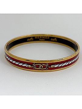 Hermès Hermes HERMES Email PM Bracelet, Cloisonné Enamel Bangle, GP Red Gold, Women's (view 2)