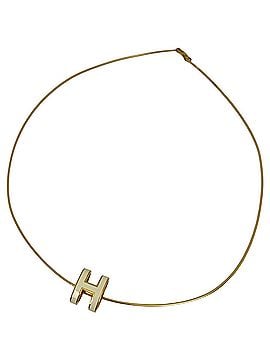 Hermès Hermes HERMES Pop H Necklace Logo GP Gold White Women's (view 1)