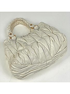 Miu Miu Miu Miu Miu Matelassé Handbag, 2-Way Shoulder Bag, Leather, White, Women's (view 2)