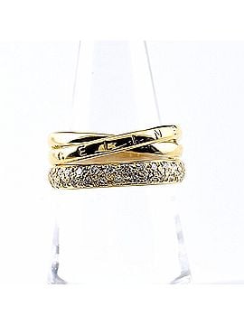 Céline CELINE Design Ring YG Yellow Gold Melee Diamond Ruby 750 Women's (view 1)