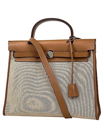 Hermès Hermes Herbag Zip PM 2-Way Shoulder Bag/Handbag, Toile H Natural Brown, Size M, Women's (view 1)