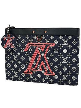 Louis Vuitton Louis Vuitton Upside Down Pochette Apollo Second Bag Monogram Ink Clutch Leather Navy Red M62905 Men's (view 1)