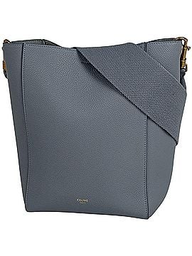 Céline Celine Sangle Bucket Small Shoulder Bag, Leather, Light Blue, Women's (view 1)