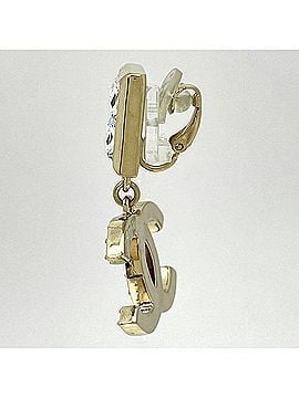 Chanel Chanel Coco Mark Rhinestone Dangle Earrings, Gold Plated, for Women (view 2)
