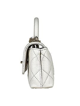 Chanel Chanel Coco Mark Mini 2-Way Chain Shoulder Bag Matelassé Leather White Women's (view 2)