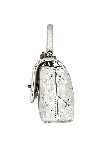 Chanel Chanel Coco Mark Mini 2-Way Chain Shoulder Bag Matelassé Leather White Women's (view 2)