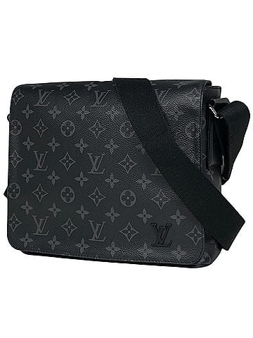 Louis Vuitton Louis Vuitton District PM NM Shoulder Bag, Monogram Eclipse Noir (Black), M44000, Men's. (view 1)