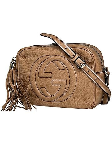 Gucci Gucci Soho Shoulder Bag, Tassel Interlocking G, Leather, Salmon Pink, 308364, Women's (view 1)