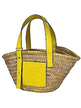 Loewe Loewe LOEWE Basket Bag Small, Anagram Palm Leaf Handbag, Raffia, Beige Yellow, Women's (view 1)