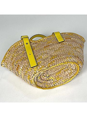 Loewe Loewe LOEWE Basket Bag Small, Anagram Palm Leaf Handbag, Raffia, Beige Yellow, Women's (view 2)